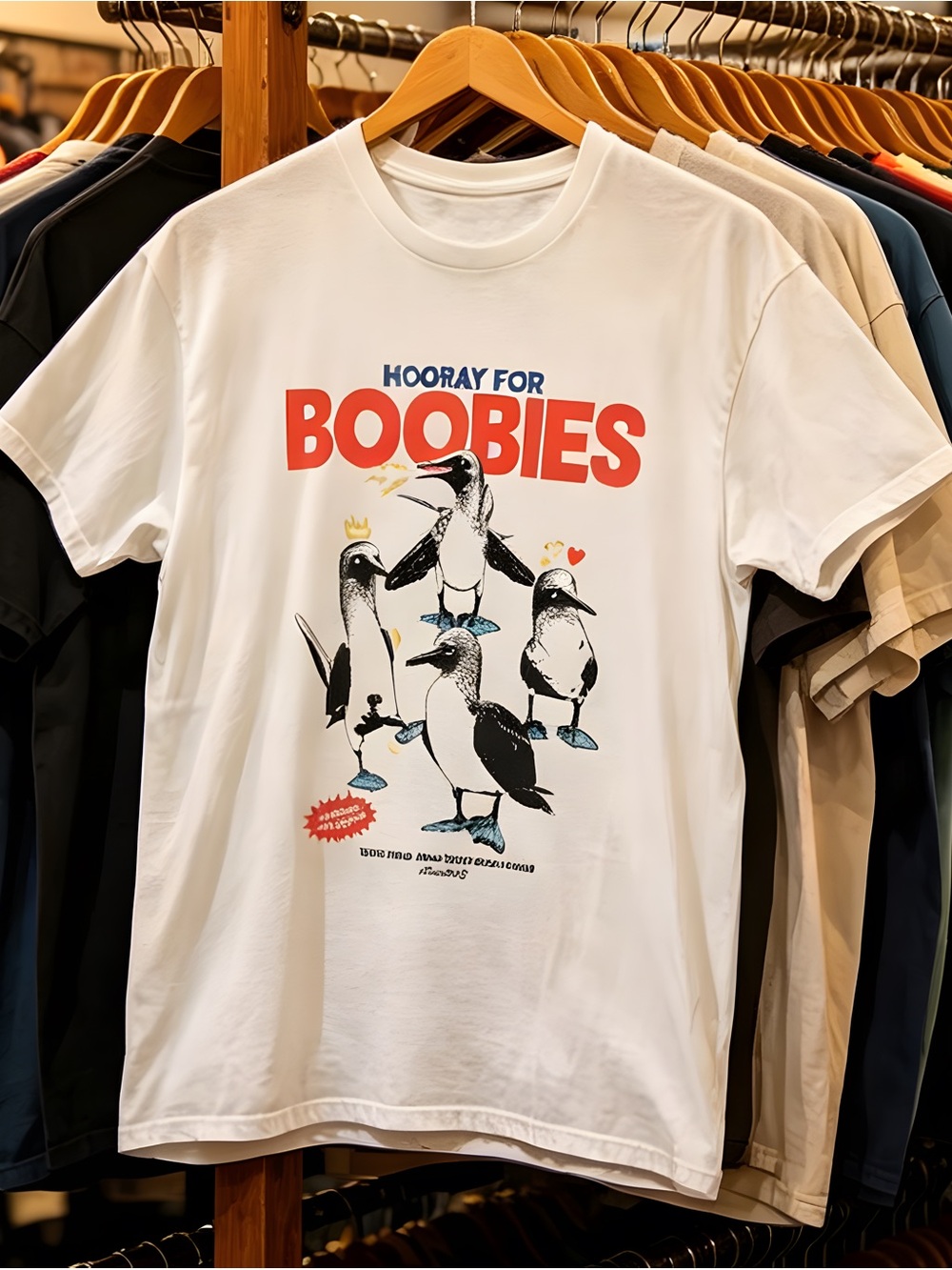 Hooray for Boobies Graphic Tee Women’s White T-shirt